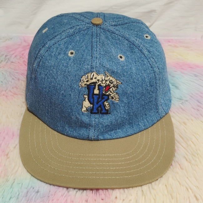 Sale Rare Kentucky Denim Vintage Adjustable Snap Back Hat Unisex